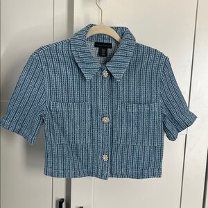 House of Harlow 1960 Blue Textured Shirt